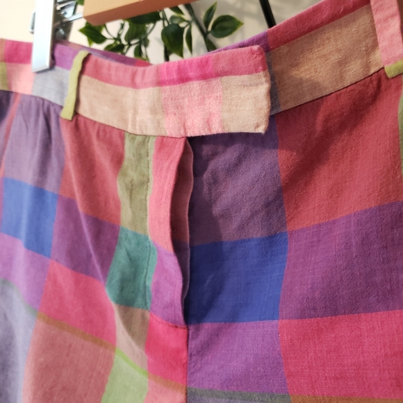 THEORY | BENNIE PLAID COTTON SHORTS, 6 - Picture 7 of 9